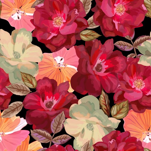 Floral set collection with isolated colorful hand Vector Image