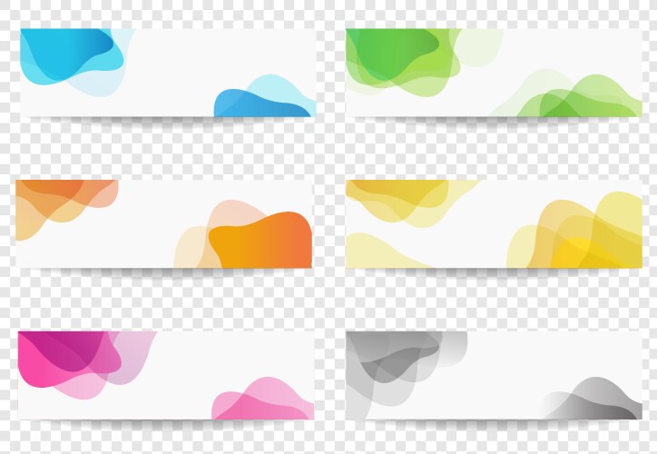 banner set with colorful blobs transparent vector image