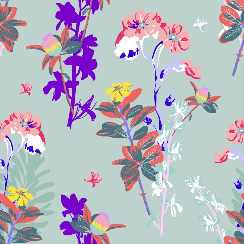 Wildflower Floral Pattern Vector Image