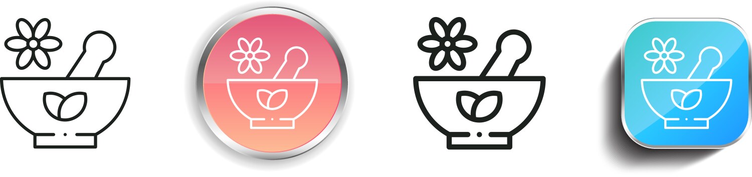 Herb icon thin linear regular and button style vektorbild