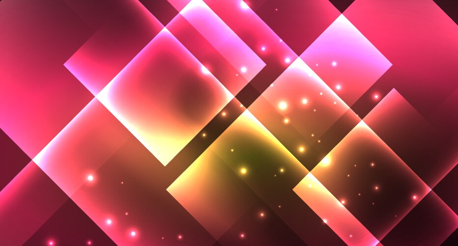 shiny neon design square shape abstract background vector