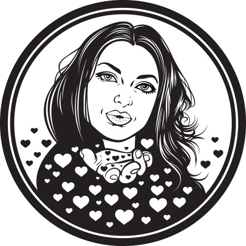 Girl in love Vector Image