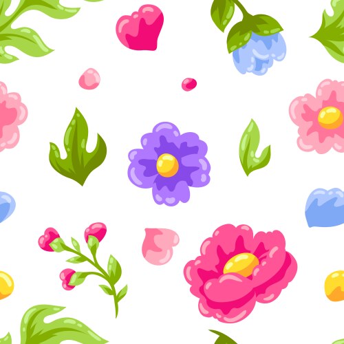 Pattern with pretty flowers beautiful decorative Vector Image