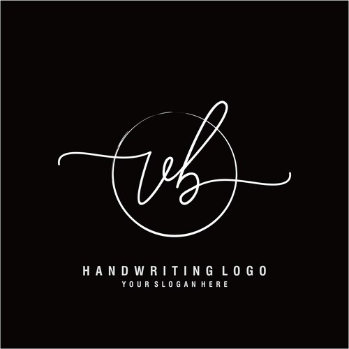 Vb initial handwriting logo design – Royalty-Free Vector | VectorStock