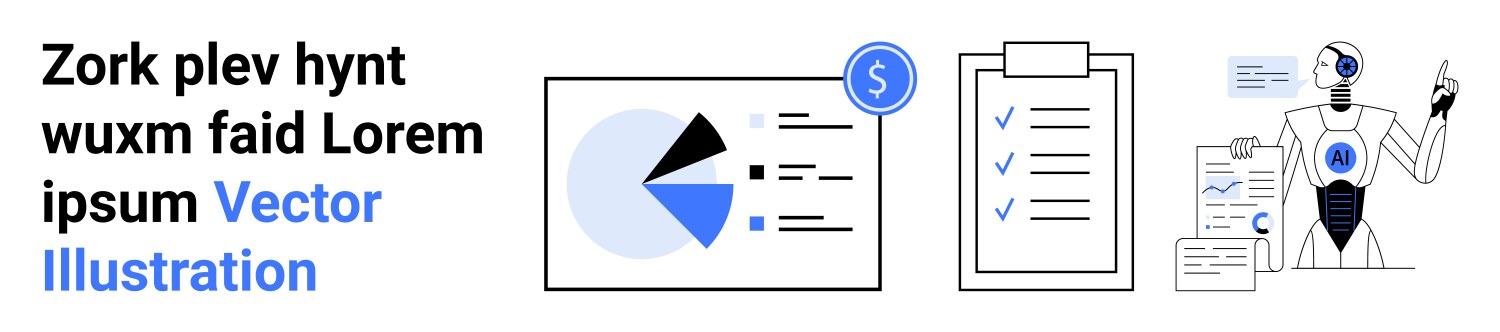 Analytics dashboard with pie chart checklist vector image