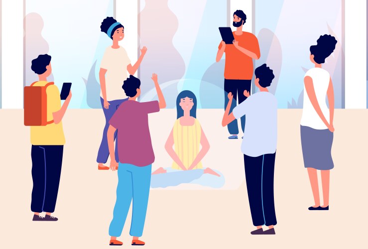 Introvert vs. Extrovert - Isolation & Calm vektorbild