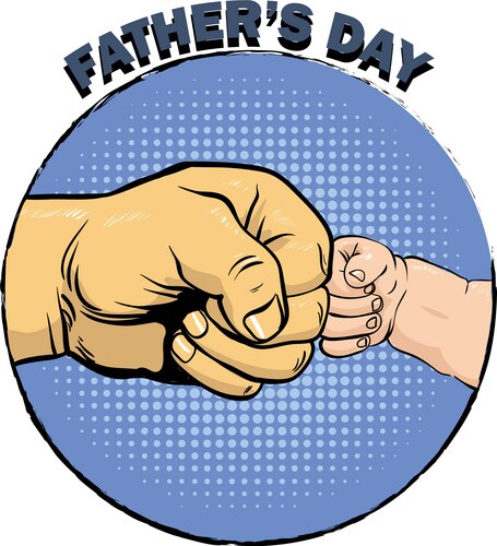Retro Comic Father Son Fist Bump Vector Image
