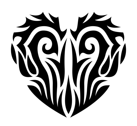 Stylized Tribal Heart Tattoo Vector Image