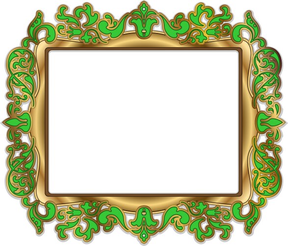 gold green frame vector image