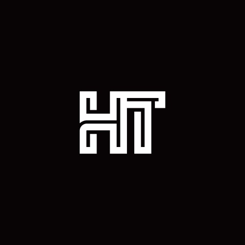 Logo te letters linear medieval monogram mockup Vector Image
