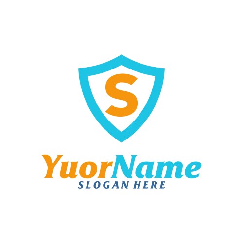 Shield letter s logo design concept template Vector Image