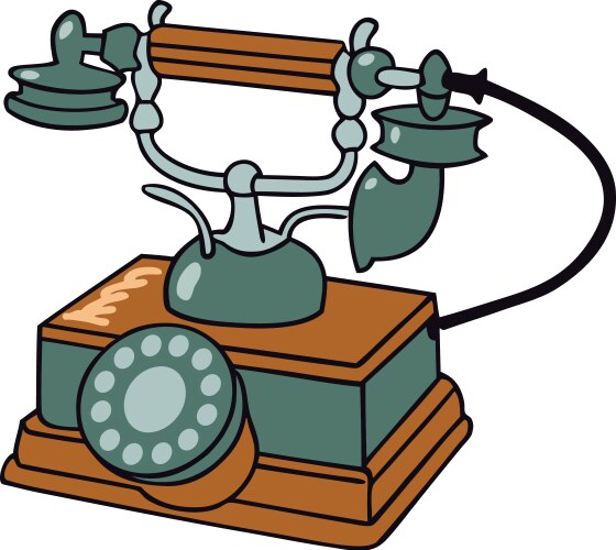 Old fashioned telephone on white background Vector Image