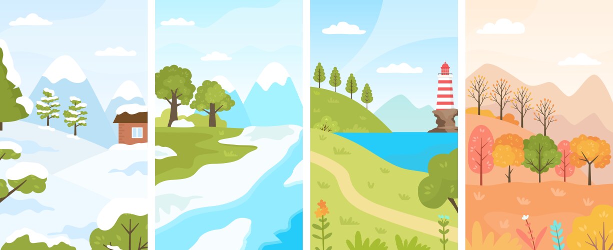 Emoji seasons icon set Royalty Free Vector Image