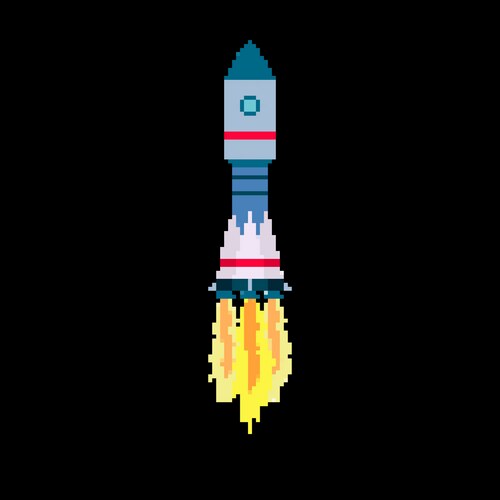 Pixel spaceships icon set space rockets in 8-bit – Royalty-Free Vector ...