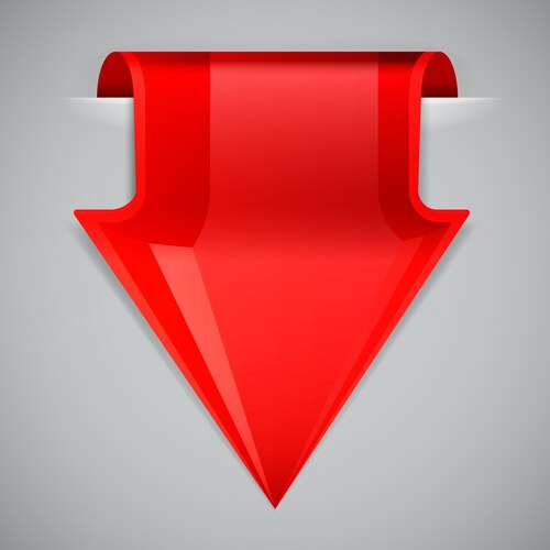 Red Directional Arrow Bookmark – Royalty-Free Vector | VectorStock