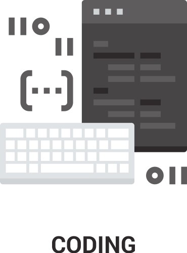 Program coding flat icon design concept vector image