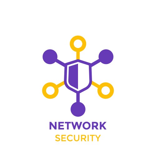 Network security icon logo on white vector image