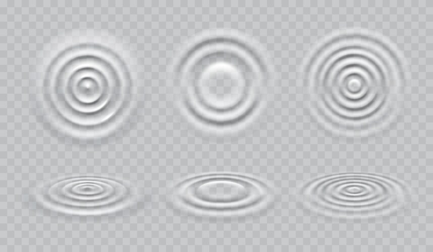 ripple water drop circle waves or sound motion vector