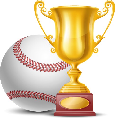 Golden Trophy with Baseball