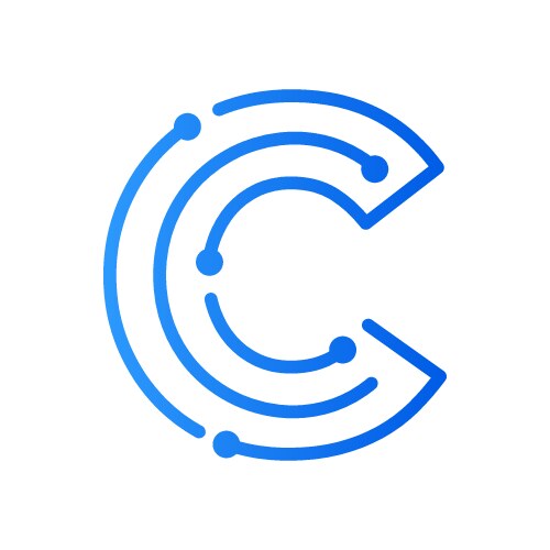 initial letter c circuit logo vector image