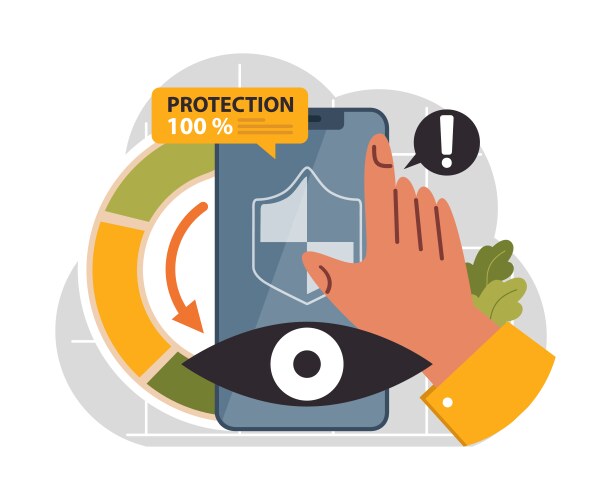 Cyber or web security set artificial intelligence vector image