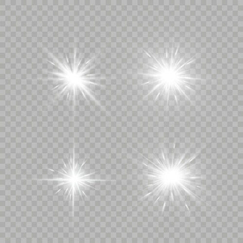 Bright light glare on a transparent background Vector Image