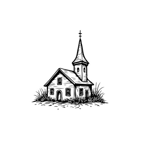 Vintage Church Drawing Vector Image