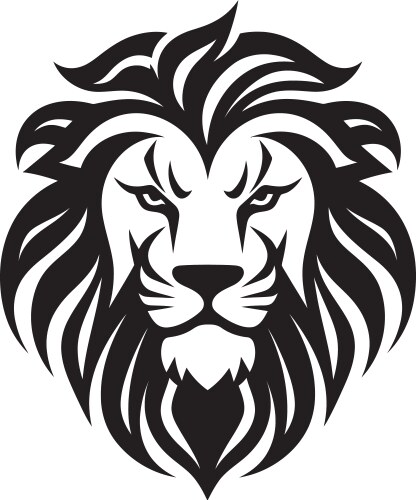 Bold Lion Head Emblem Vector Image
