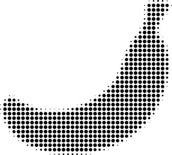 Dotted Banana Icon - Halftone Vector Image