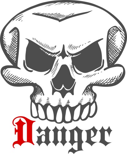 Halloween ghost or monster skull sketch symbol Vector Image