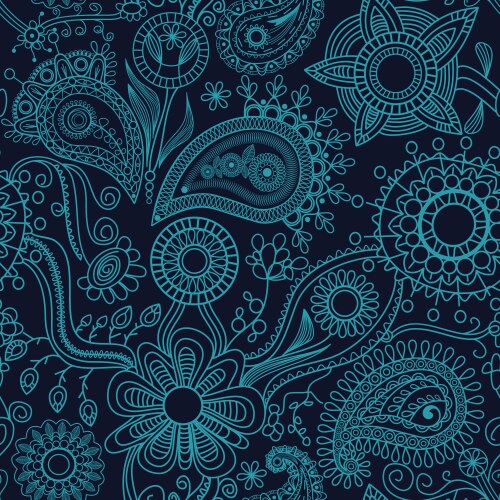 Intricate Floral Paisley Pattern Vector Image