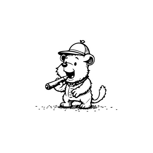 Cheerful Animal with Horn Vector Image