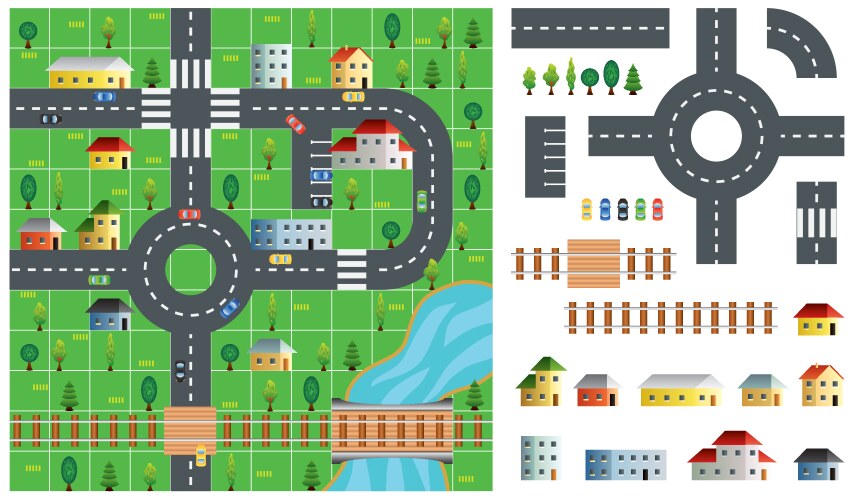 Map of city Royalty Free Vector Image - VectorStock