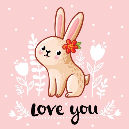 Cute rabbit Royalty Free Vector Image - VectorStock