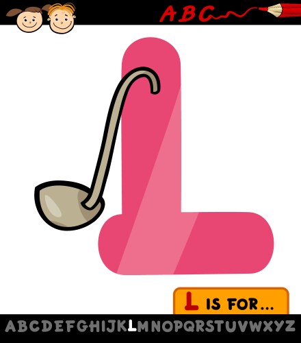 letter l with ladle cartoon vector image