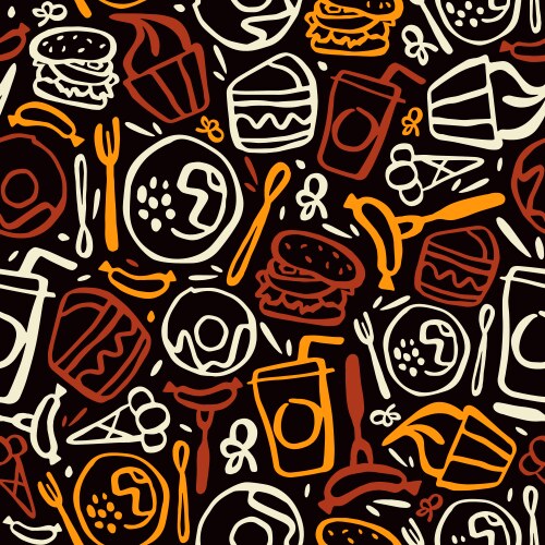 fast food seamless pattern vector