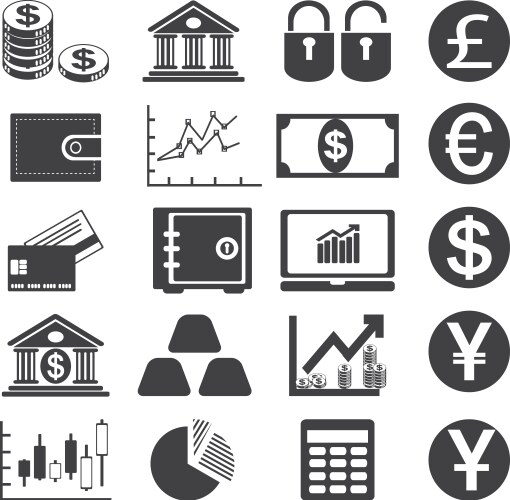 finance icons vector