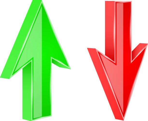 Red 3d up arrow Royalty Free Vector Image - VectorStock