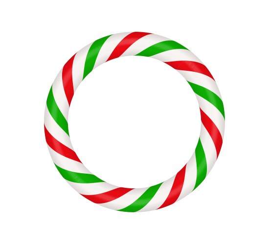 christmas candy cane circle frame with red vector