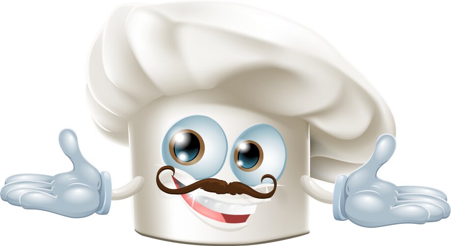 cute chef hat mascot vector