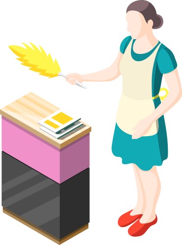 Isometric housewife icon vector image