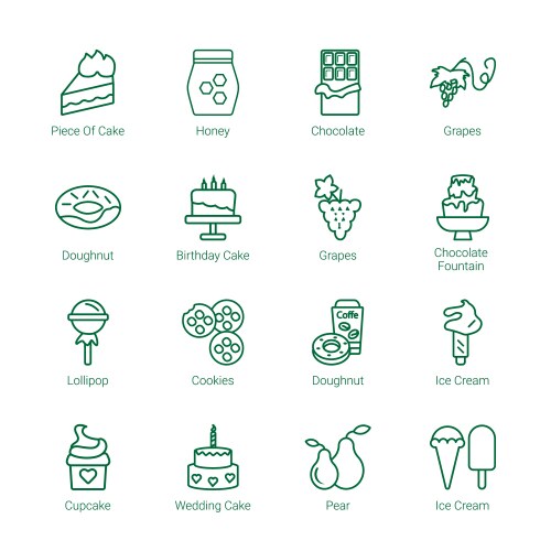 Sweet icons vector image