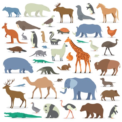 Farm animals set Royalty Free Vector Image - VectorStock