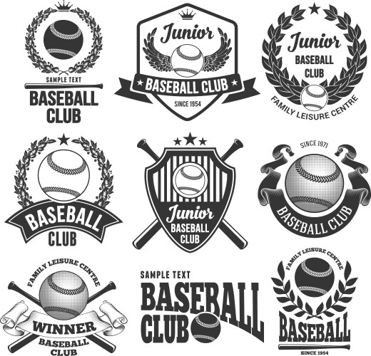 Baseball Emblem Set Vector Image