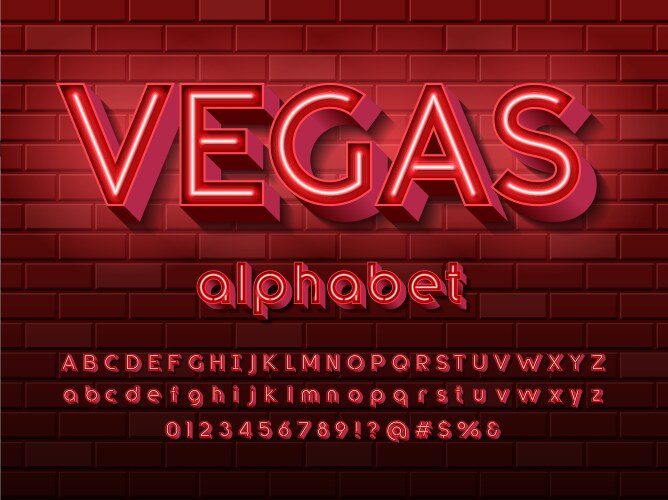 neon font vector image