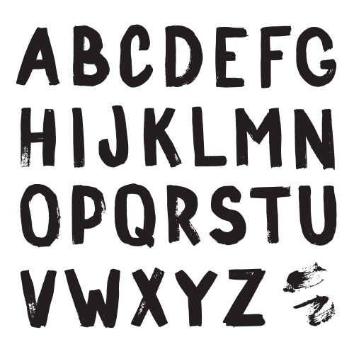 hand-drawn alphabet calligraphy font modern brush vector image