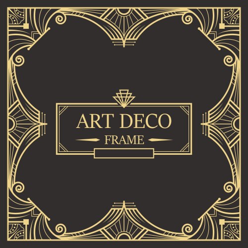 Art Deco Border & Frame Template Vector Image