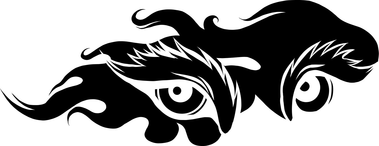 Beast eyes black silhouette logo icon Vector Image
