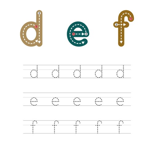 Learn to write letters def small Vector Image