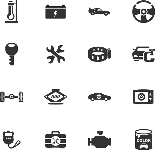 Auto icons set Vector Image